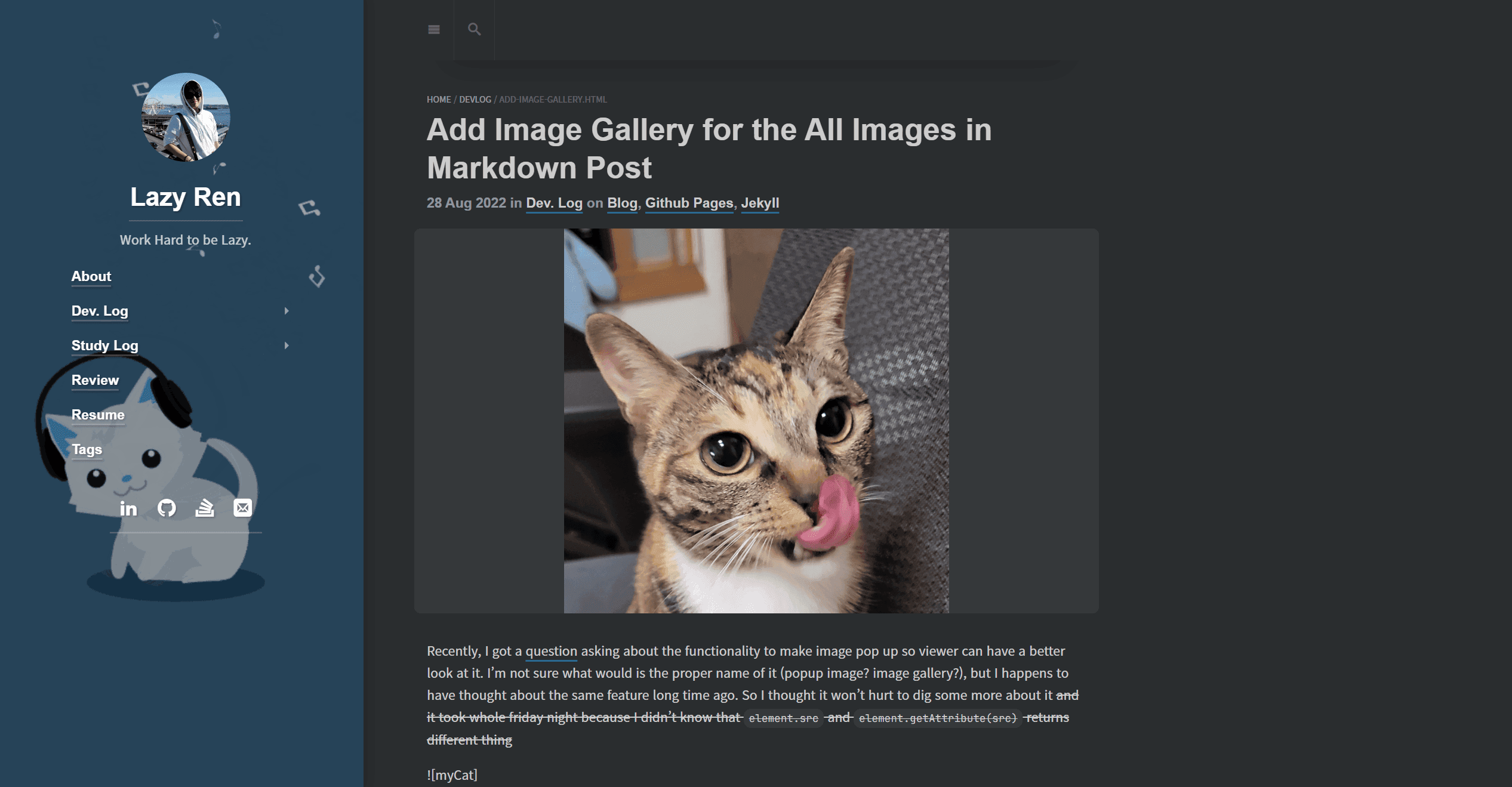 Add Image Gallery for the All Images in Markdown Post